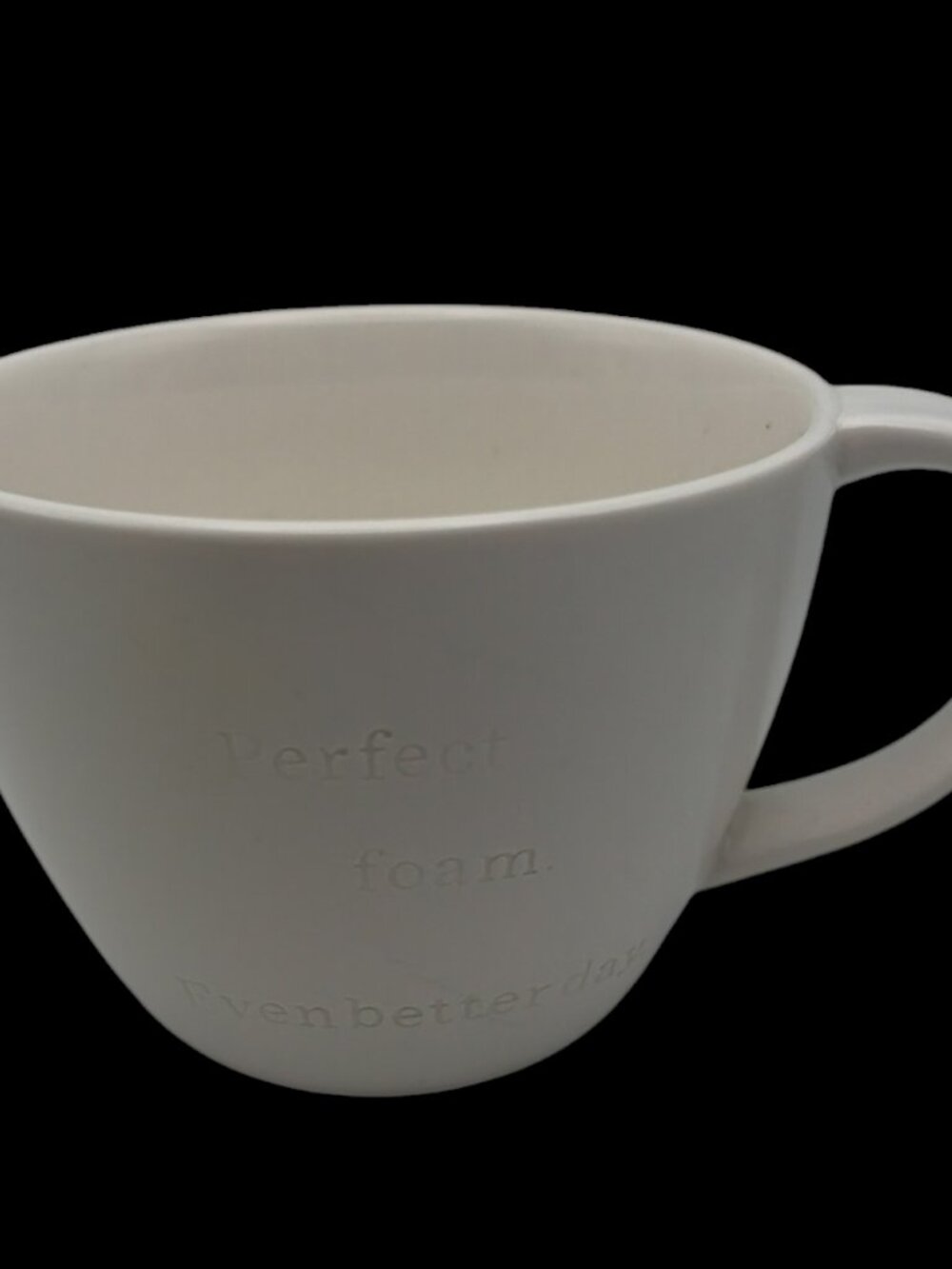 Starbucks Coffee 2013 "Perfect Foam Even Better Day" Etched Latte Mug Cup NEW - Picture 3 of 6